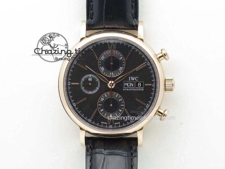 MIROTIME 0224 Original Pilot IW326803 SS MK 1:1 Best Edition Black Dial on Brown Leather Strap MIYOTA 7146